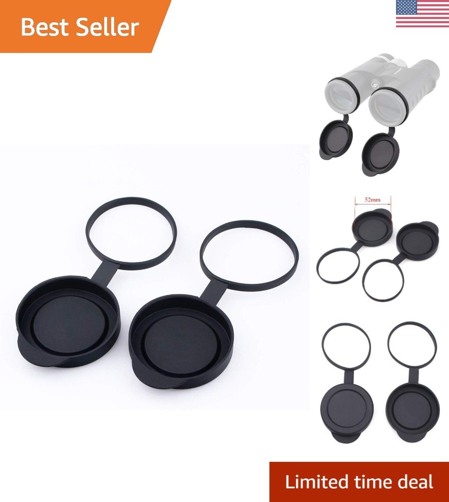 Durable Rubber Lens Caps for Binoculars (52-53mm) - Waterproof & Scratchproof