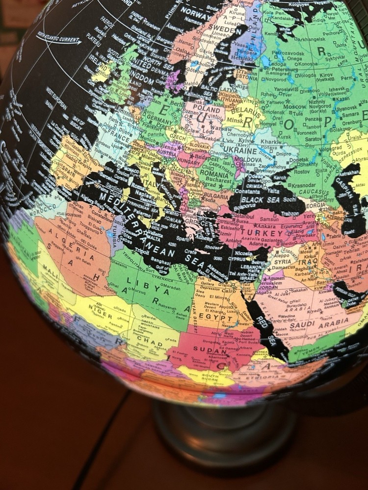 Replogle ScanGlobe Illuminated Tabletop Globe 30cm Metal Base Multicolor