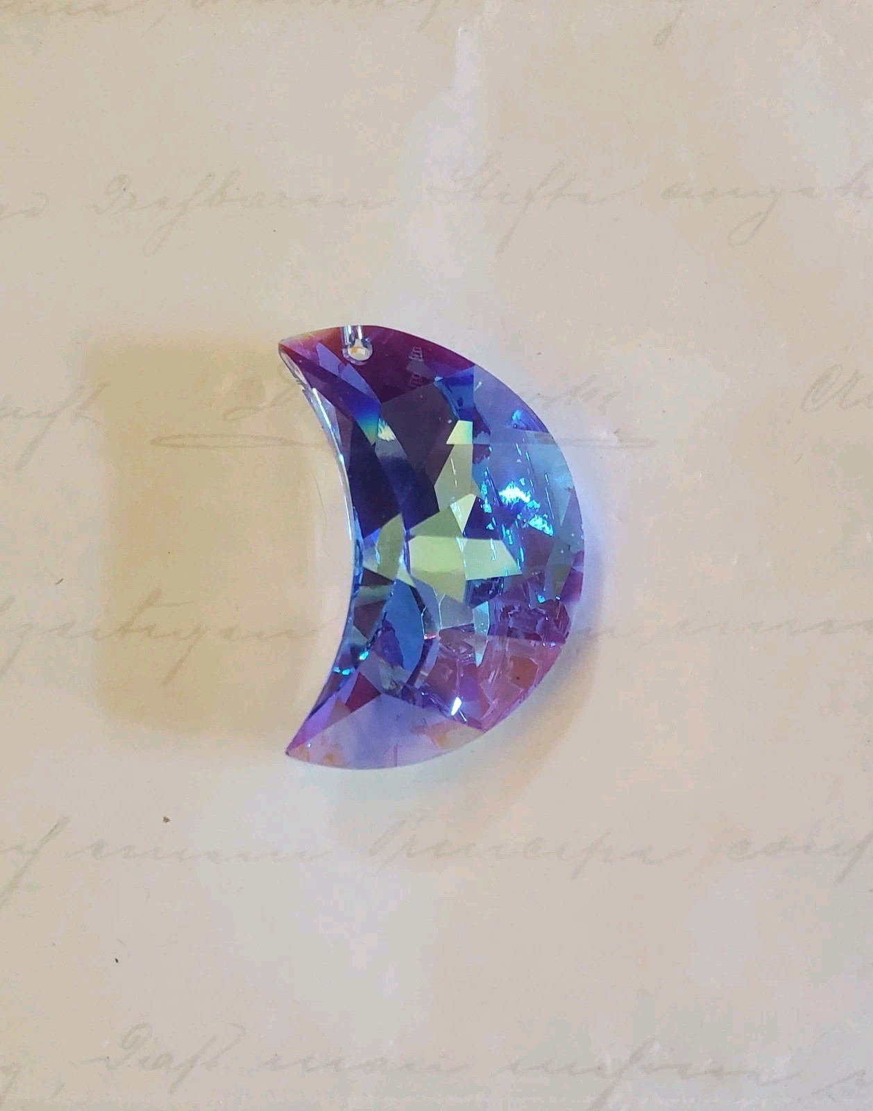 Vintage Swarovski 30mm Moon Pendant Medium Sapphire Blue AB (1pc) Rare