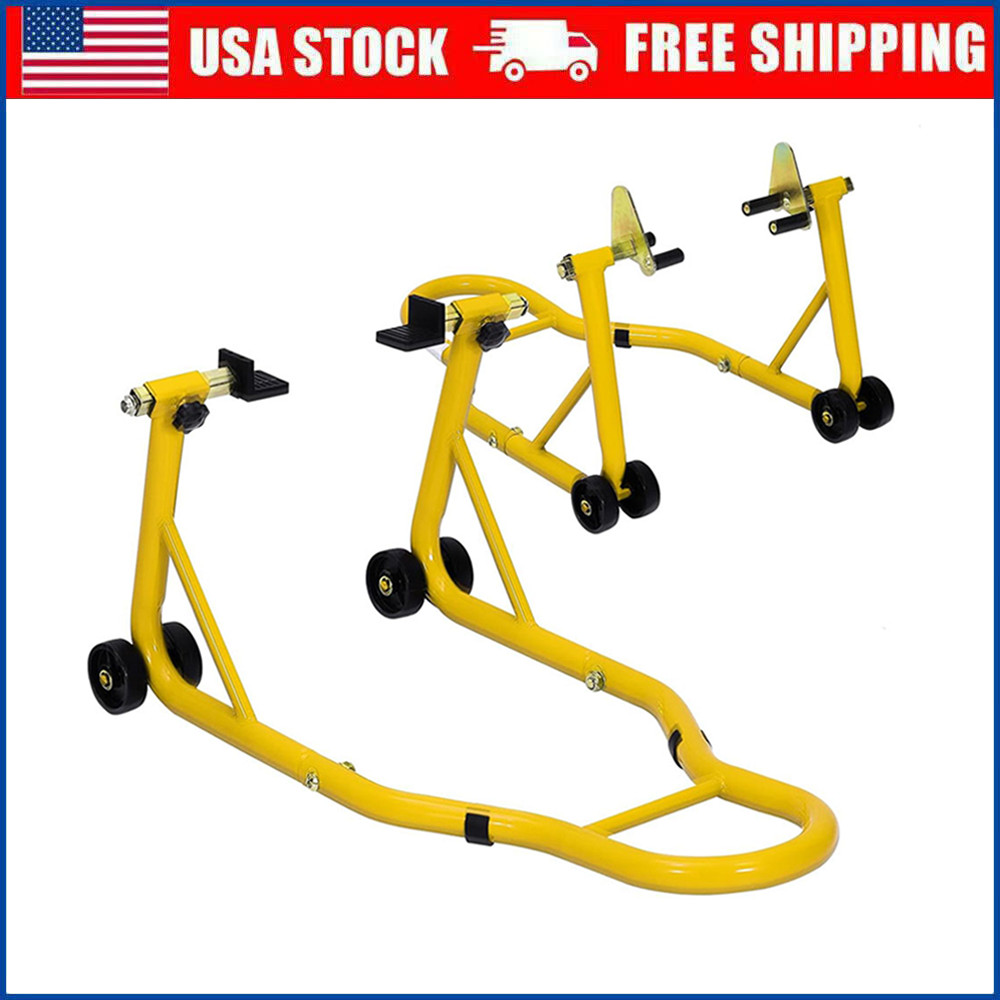 900lbs Motorcycle Front Rear Combo Stand Lift Swingarm Spool Paddock Stand Set