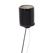 B&P Lamp Keyless Black Porcelain Socket with Thin Wire Leads