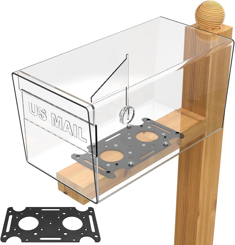 Mailbox Mounting Bracket, Plate for Post Mount Mailboxes, Compatible with Mail B