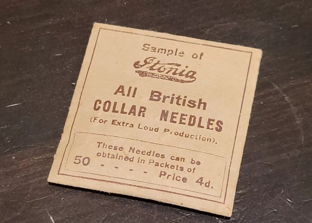 Gramophone phonograph needle packet Itonia Collar Samples empty