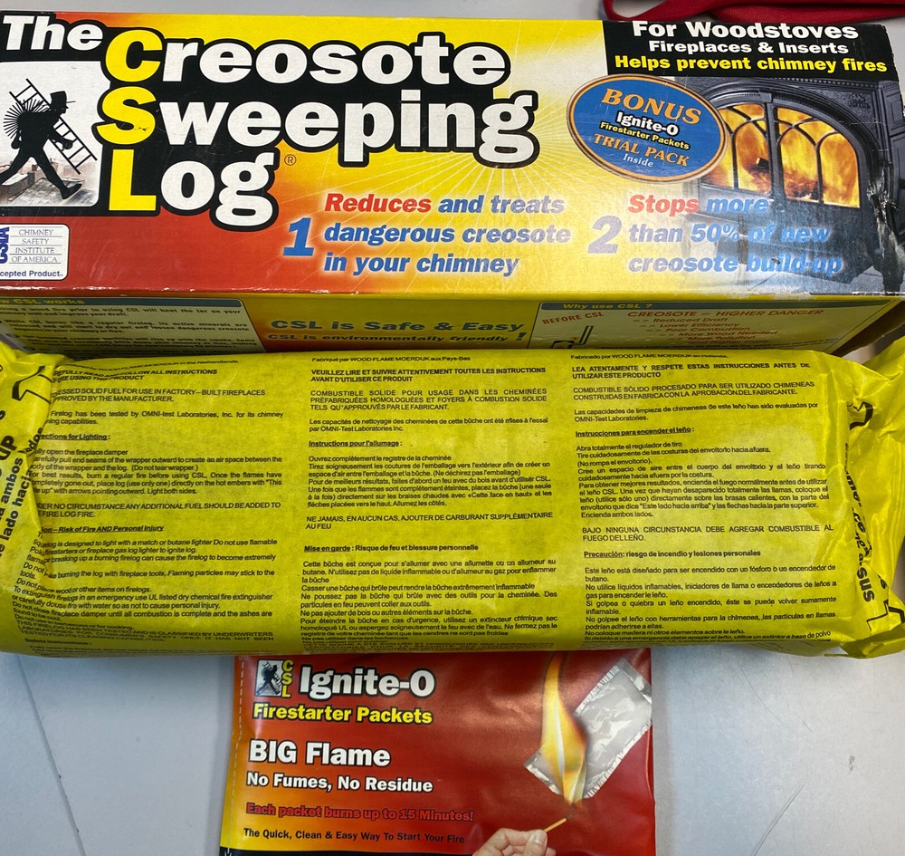 CSL Creosote Log w/Ignite-O Fire starter Packets