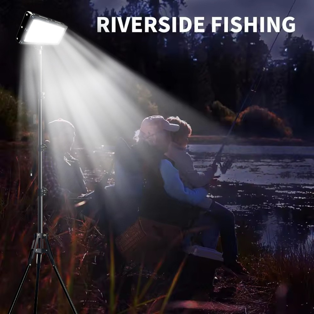 Telescoping Camping LED Work Light with Tripod Stand, Portable LED Flood Light