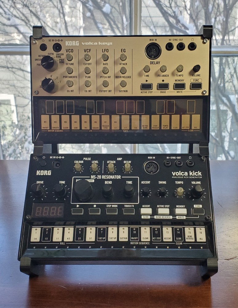 Korg Volca Synthesizer Drum Synth Module Stand 2-Tier Printed Stand Black PLA