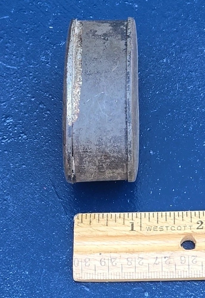 Primative Oval Tin Tobacco Snuff Box