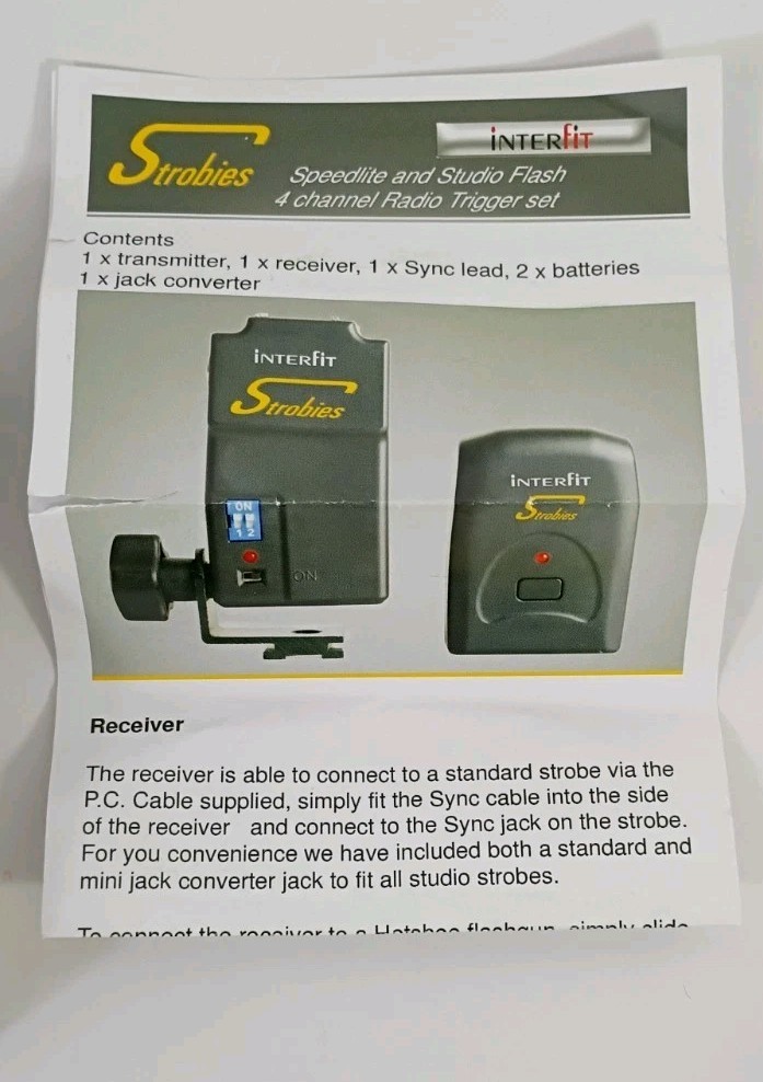 Interfit Strobies Camera INT492 Hot Shoe and Strobe Flash Trigger Set