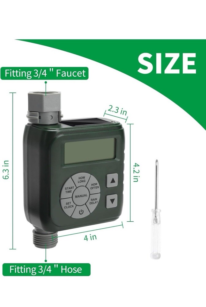 Hose Timer, Zuomeng Water Timer for Garden Hose with Dual Power System