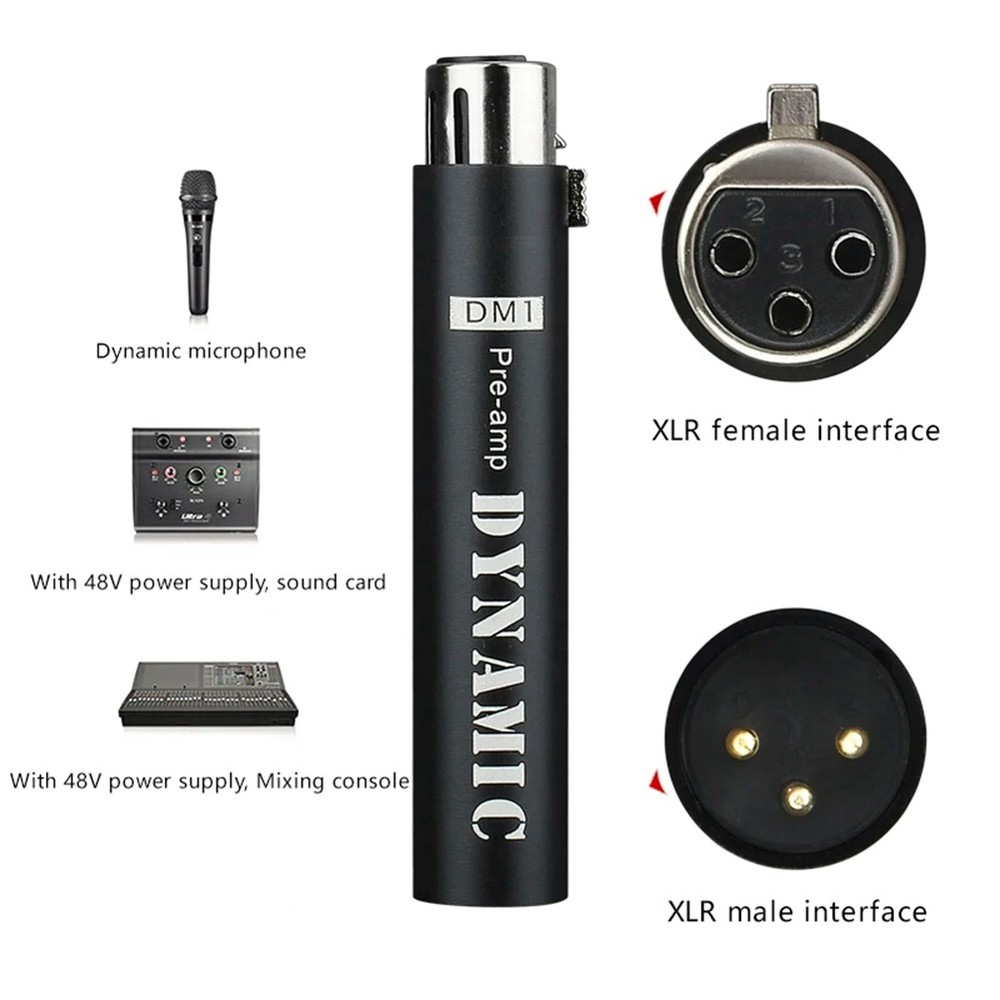 Replace for DM1 Dynamic Microphone Preamplifier 28DB Gain Amplifier for7710
