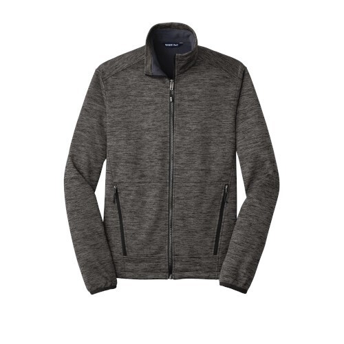 Black Sport-Tek PosiCharge Soft Shell Jacket, Full Zip, Heather, Size Large