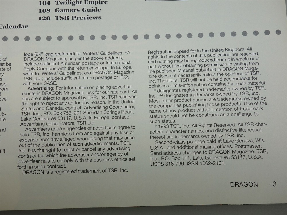 Dragon Magazine: Issue #191 (TSR)