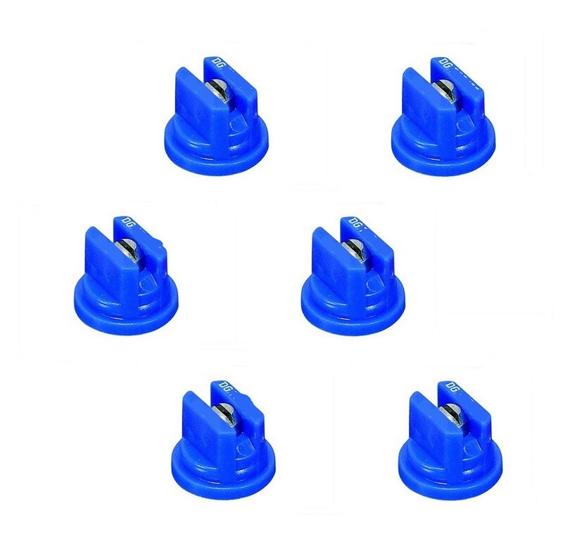 Pack of 6 - TeeJet Drift Guard Flat Spray Tips Blue 110° Polymer w/ SS Insert