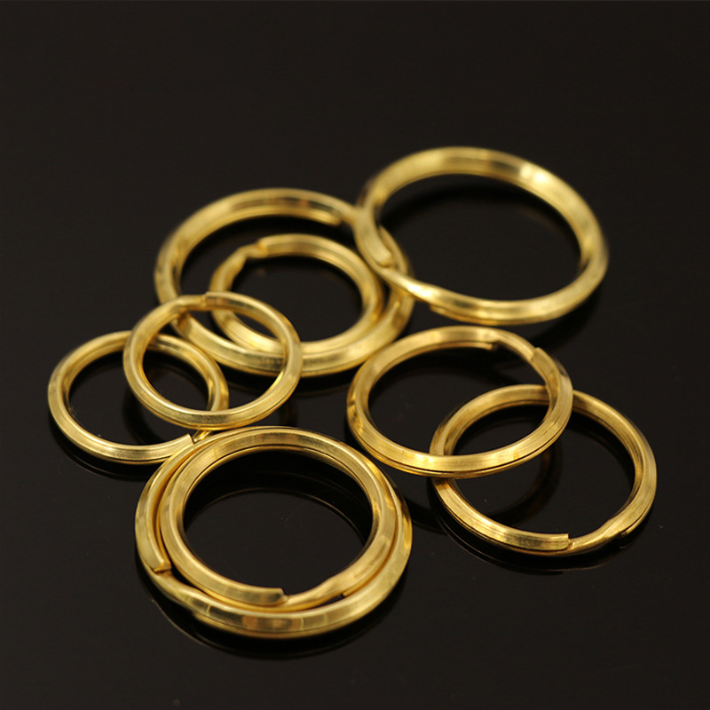 20 25 30mm Solid Brass Key Rings Double Loop Split Jump Ring Open Jump Rings x10