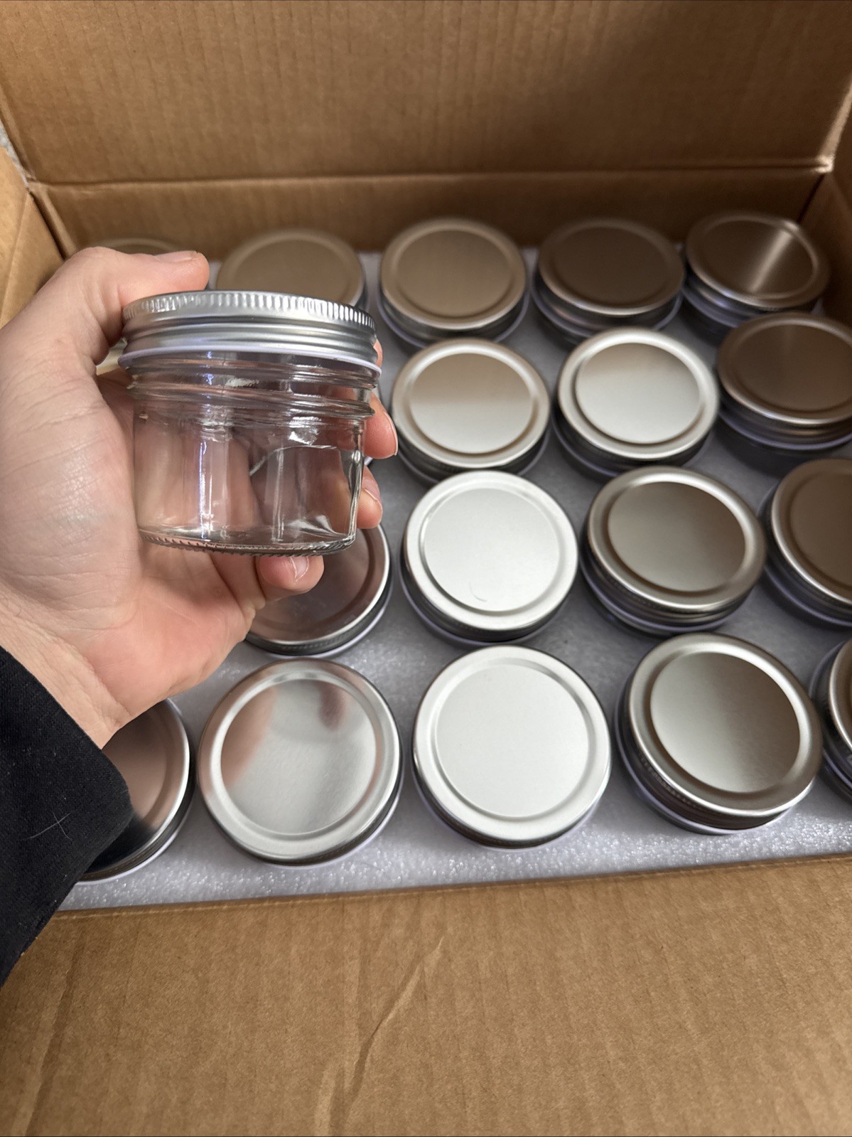 40 Pack Mason Jars 4 oz w/ Lids Labels Marker Candle Favor Storage Jars