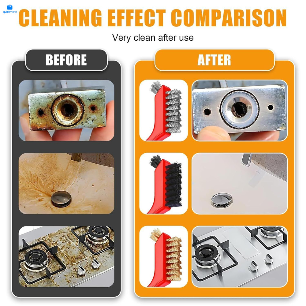 6Pcs Wire Brushes for Cleaning Rust, Small Brush, Wheel Red