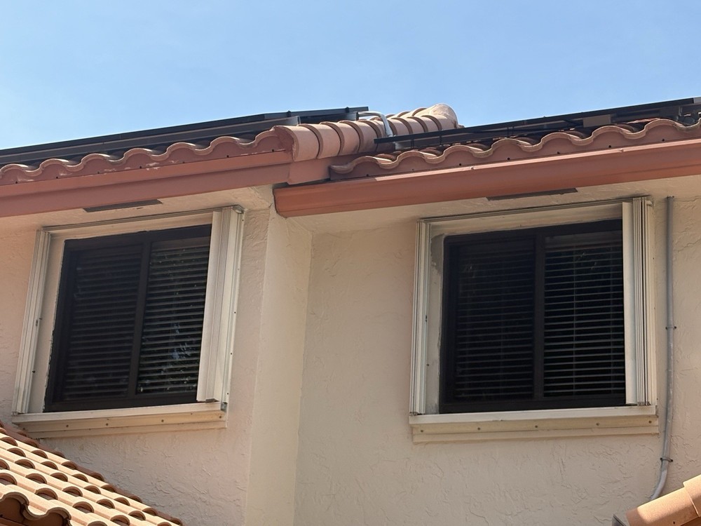 Various sized hurricane window shutter panels