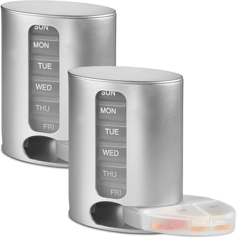 2-Pack Stackable Pill Organizers