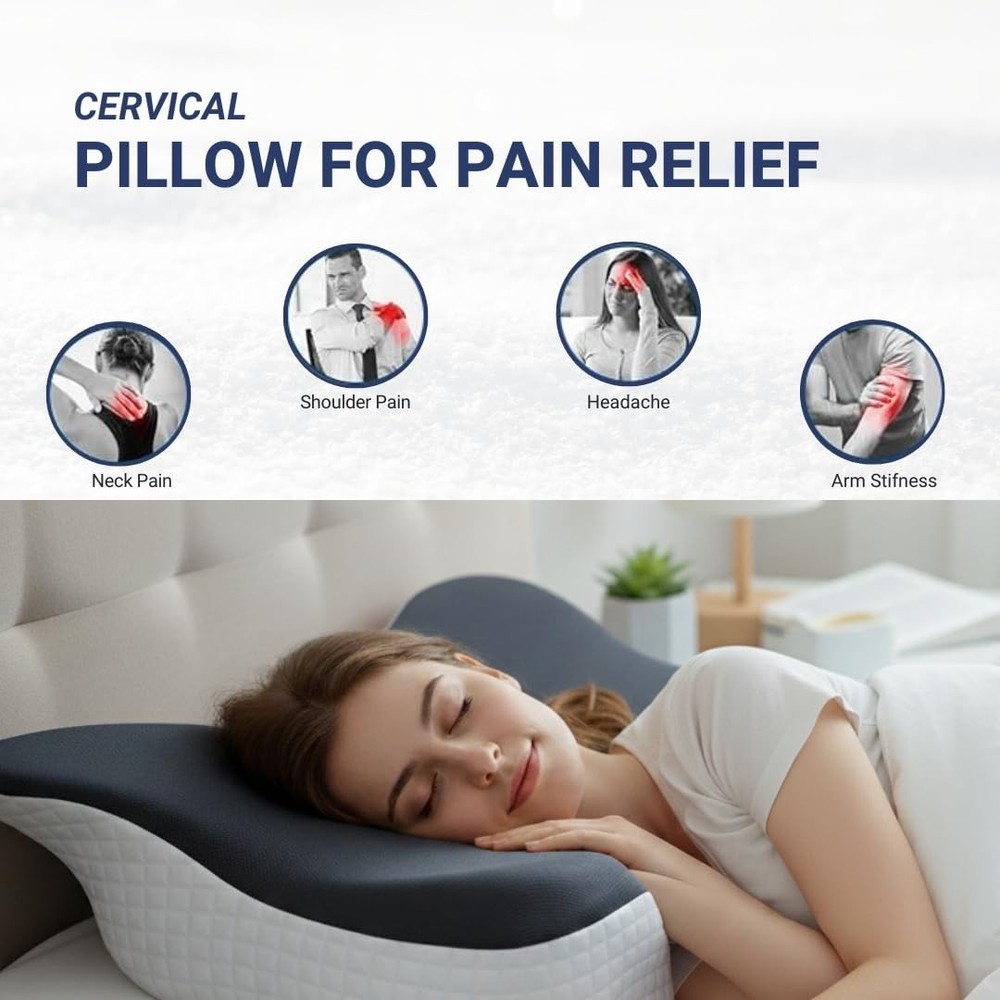 Adjustable Memory Foam Pillow – Ergonomic Support for Side, Back & Stomach Sl...