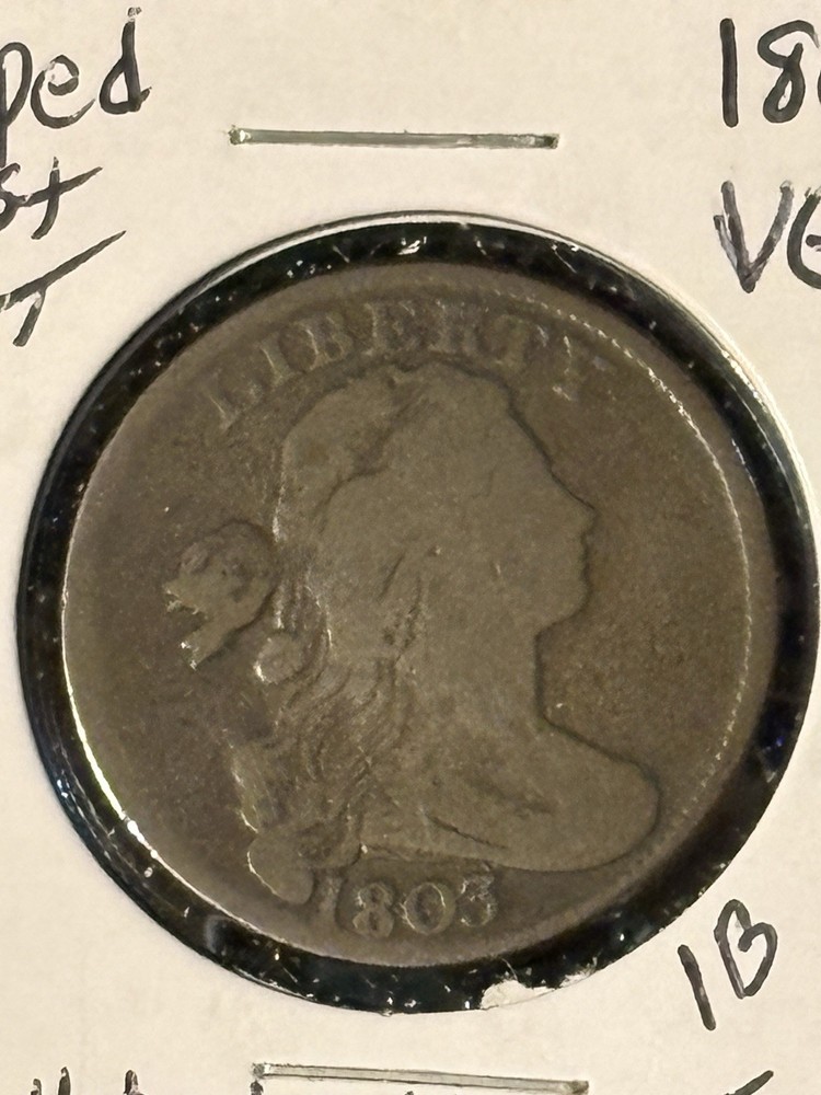 1803 Draped Bust Cent Small Date, Large Fraction VG