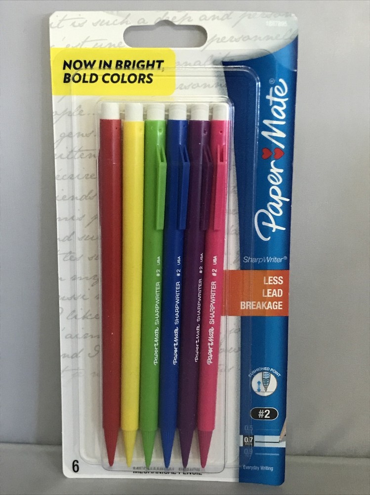 Paper Mate Sharp Writer Non-Refillable Mechanical Pencils, 0.7 mm, 6/Pack