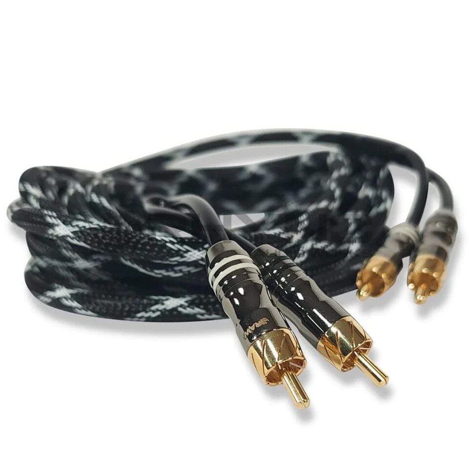 Rhyno Audio Works 8000 Series Car Audio /Motorcycle Audio RCA Cables (BLACK)