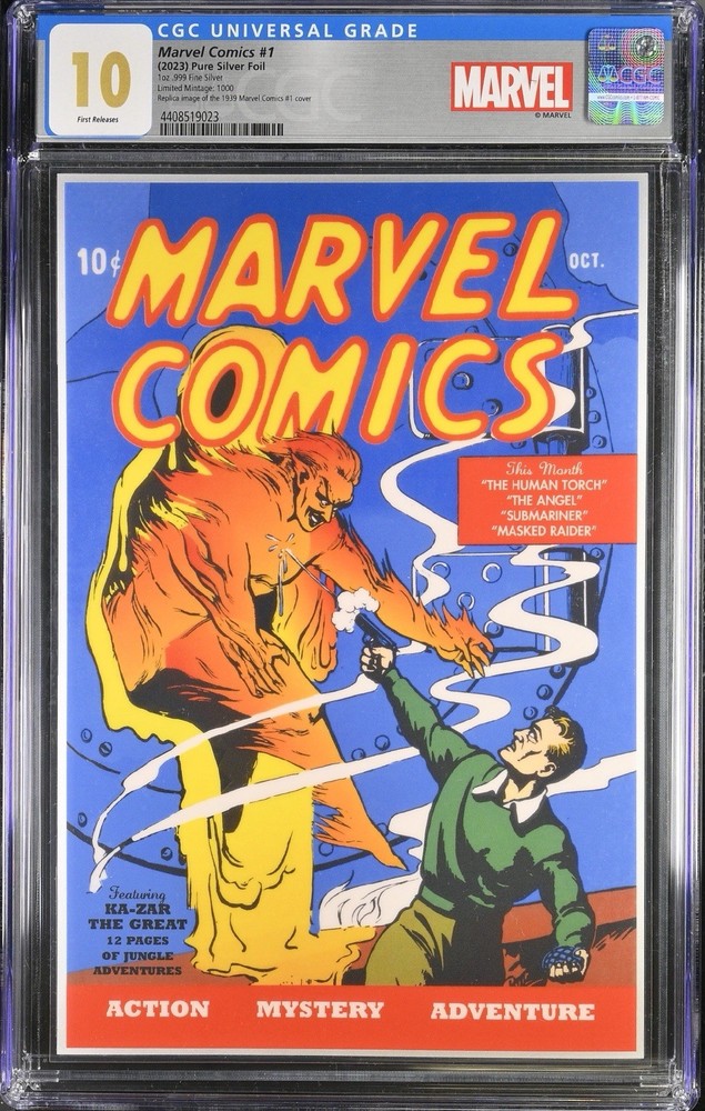 MARVEL COMICS - MARVEL COMICS #1 - SILVER FOIL - CGC 10 GEM MINT FIRST RELEASES