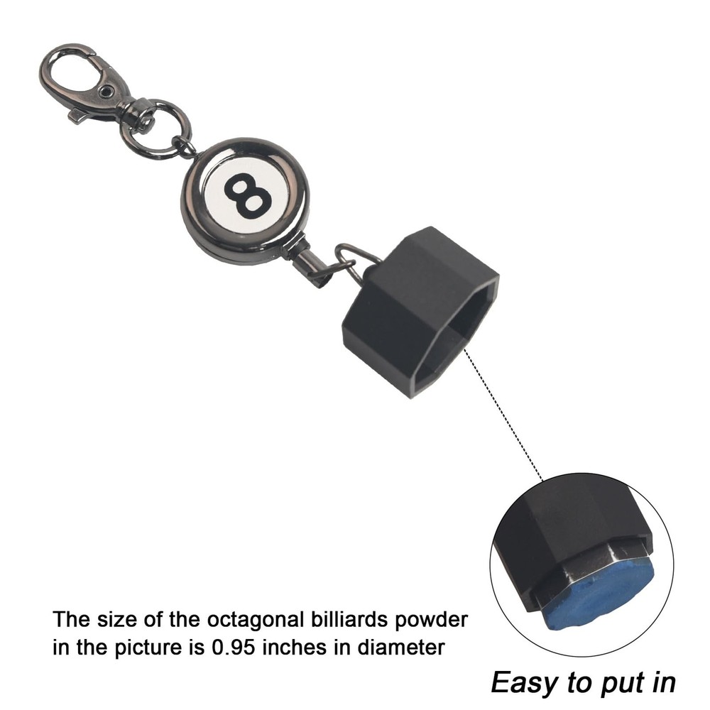 Billiard Chalk Holderï¼ŒPool Chalk Holder with Retractable Key Ring,Pool Table