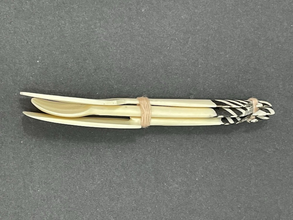 6 Batik Bone Serving Utensils Hand Crafted In Kenya