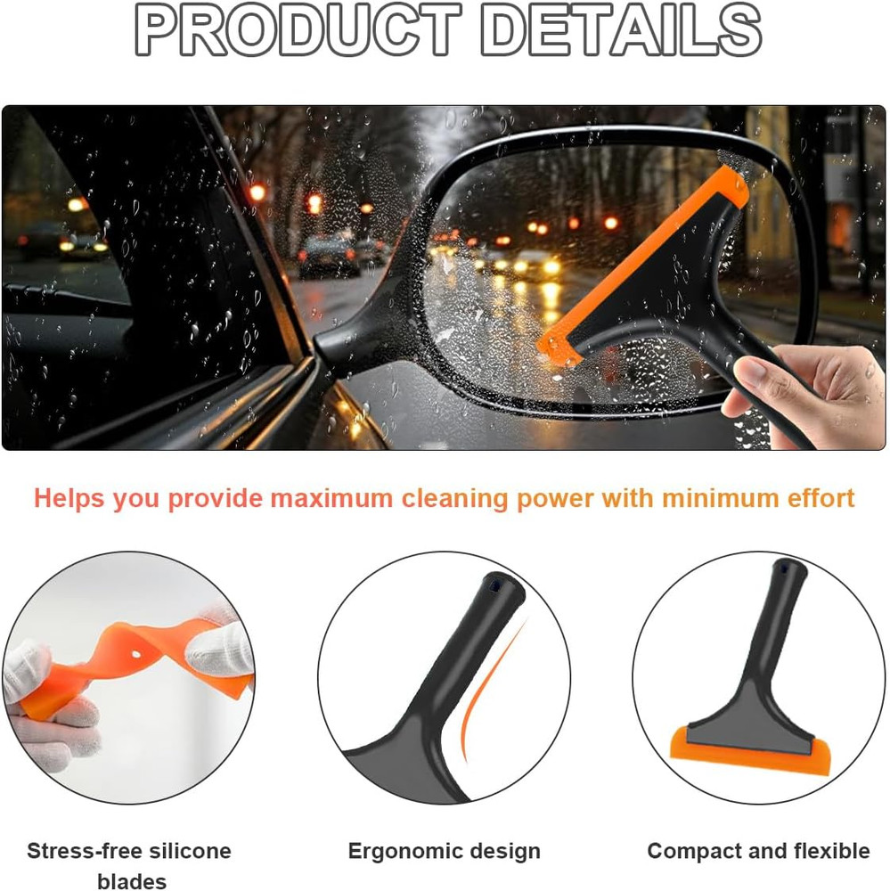 Small Silicone Window Squeegee 5.9 Inch Car Windshield Water Blade Squeegee