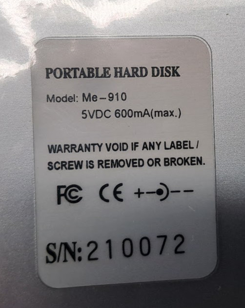 PORTABLE HARD DISK ME-910