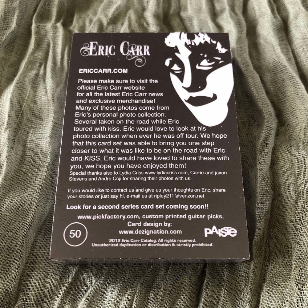 KISS - ERIC CARR Official Trading Cards 2012 " Unfinished Business " Series NOS!