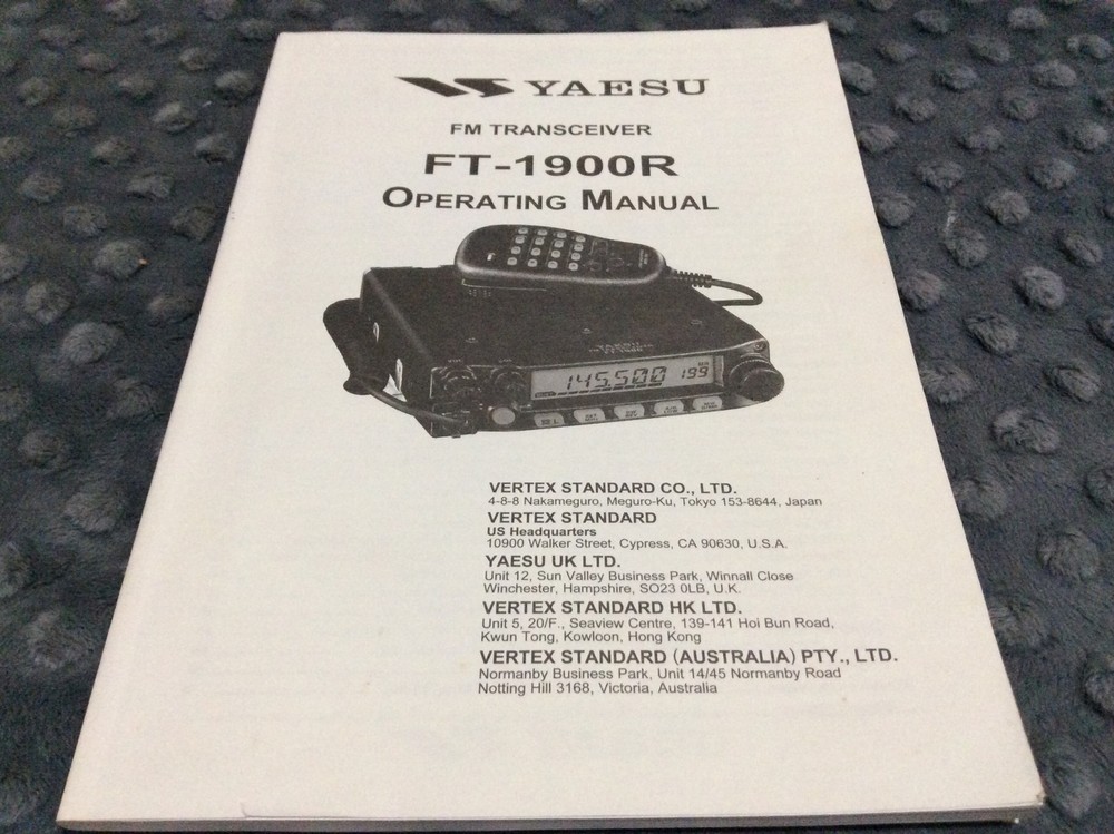 Yaesu FT-1900R Transceiver Instruction Manual Operating Guide