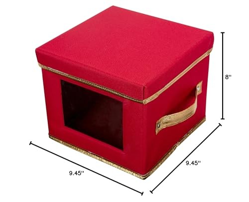 Simplify Holiday Salad Plate Dinnerware Storage Box | 9.45 Inch | Medium, Red