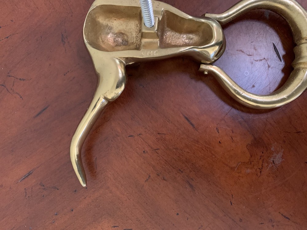 CMC Solid Brass Longhorn Steer Head Door Knocker Handle E854-2