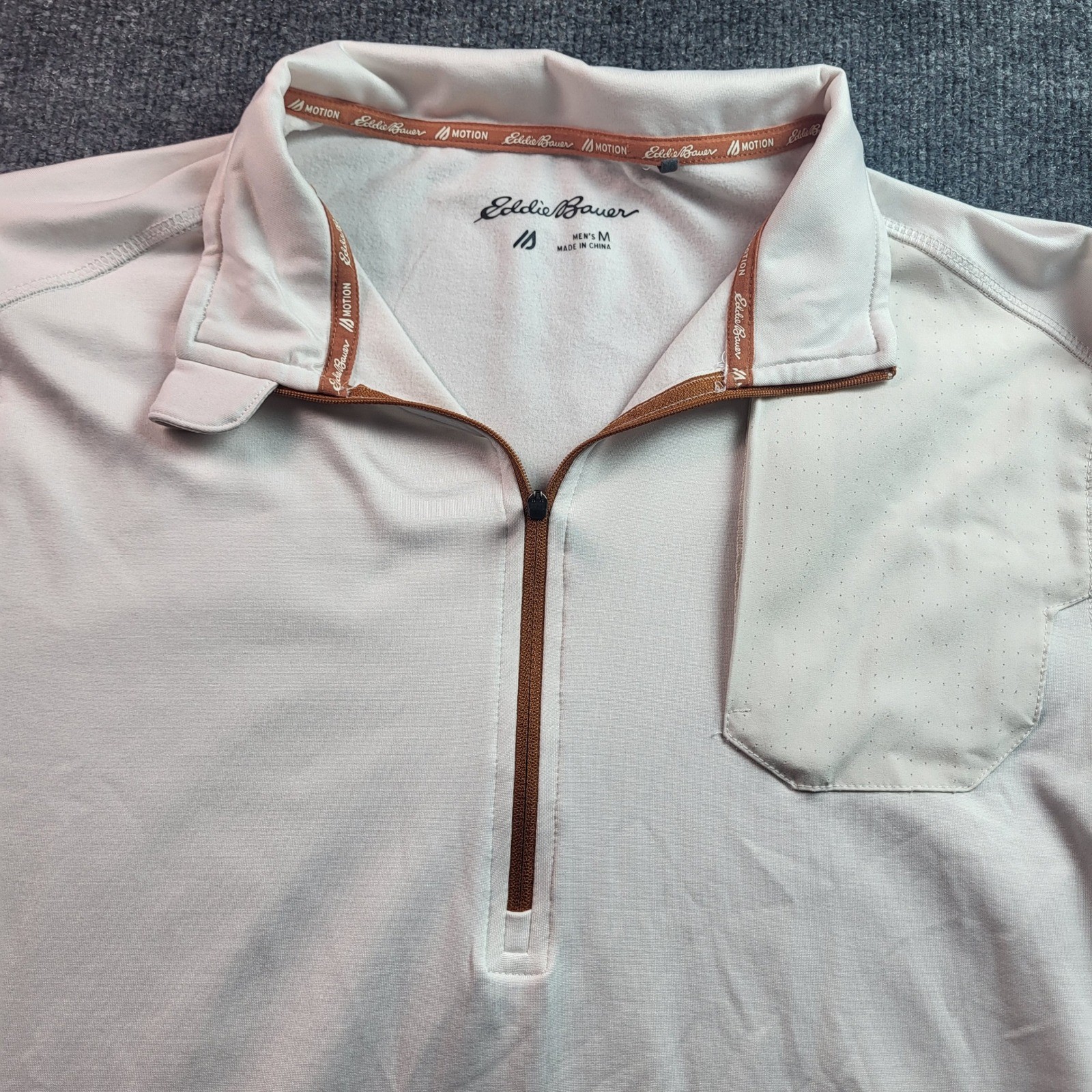 Eddie Bauer Motion Mens Medium Long Sleeve 1/4 Zip Freedry Pullover Shirt