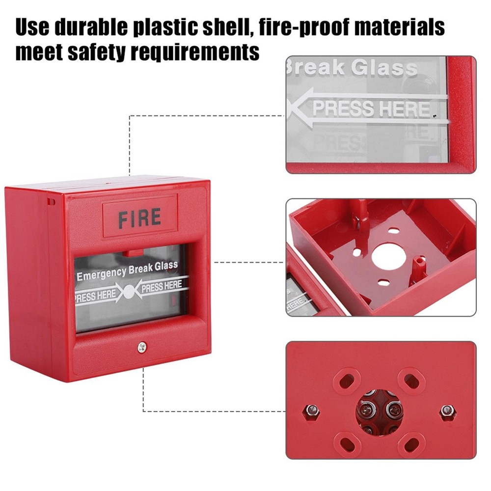24-220VDC Emergency Button Fire Alarm Door Break Release Glass Exit Switch Kit c