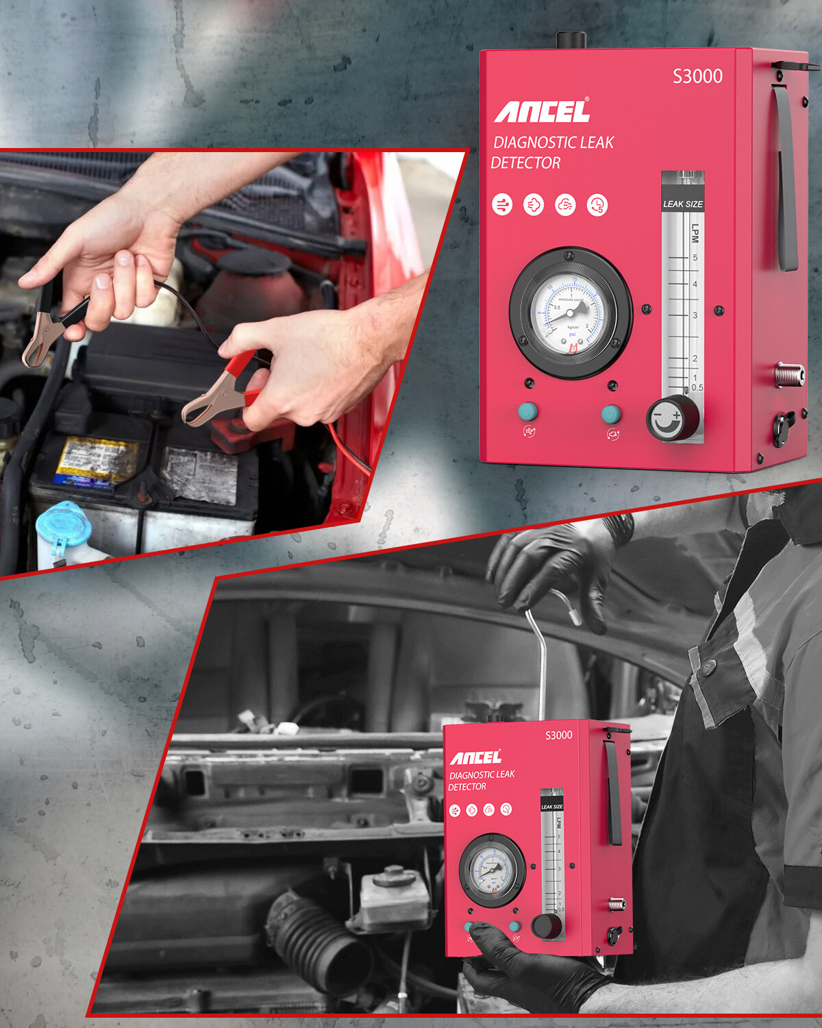 Automotive EVAP Vacuum Smoke Leak Detector Machine Pipe System Diagnostic Tester