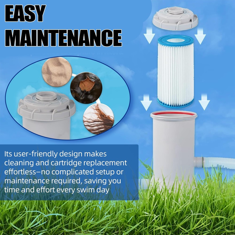 800 GPH Pool Filter Pump for above Ground Pools, Powerful Circulation System wit