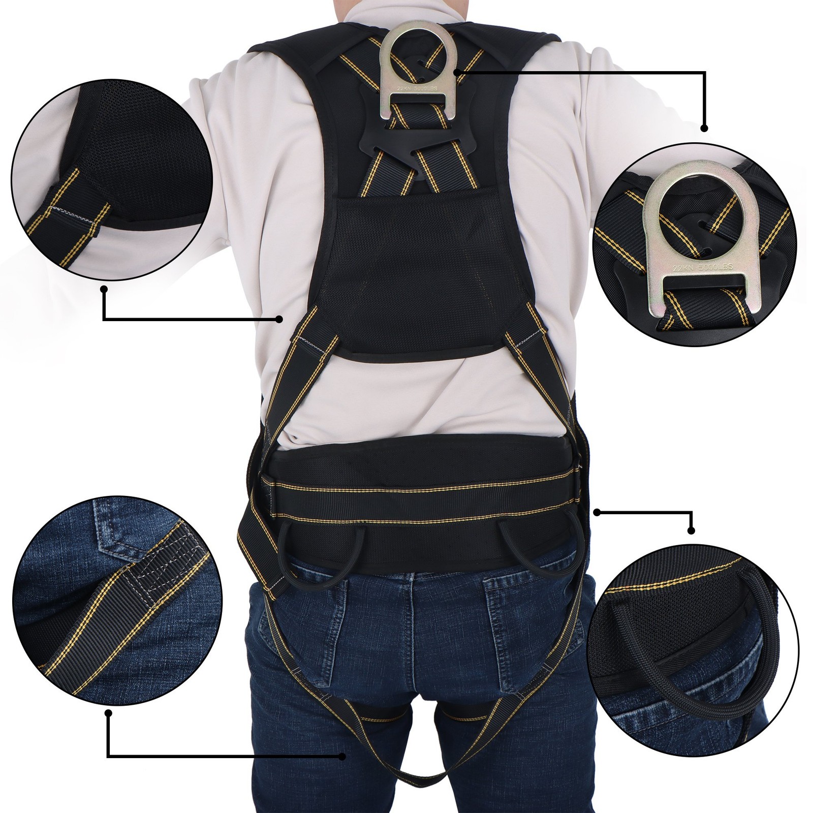 Safety Harness 5 points (S – XL) Full Body Harness Suspension Trauma Straps