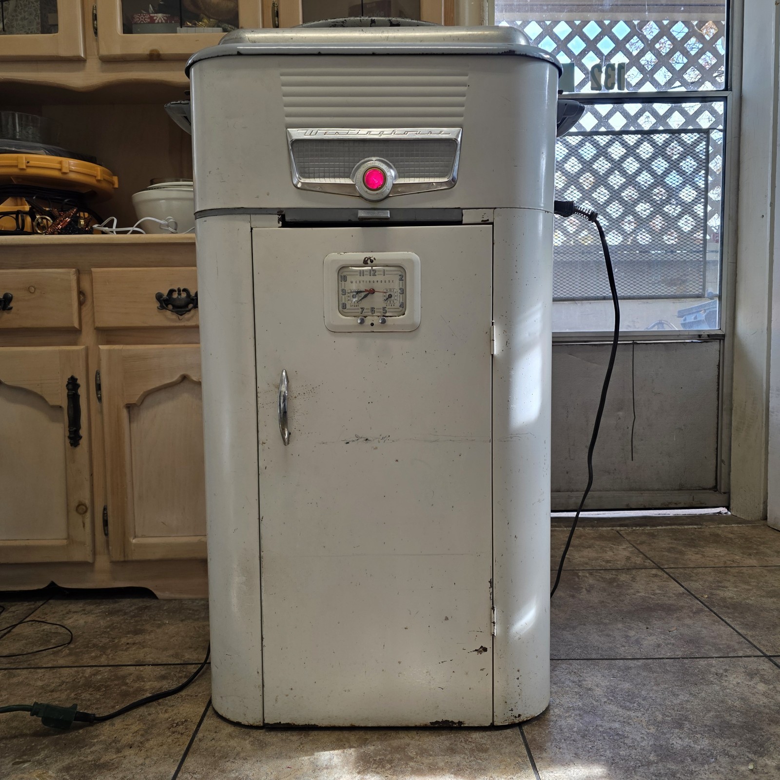 Vintage 1950s Westinghouse Electric Roaster Oven w/ Cabinet & Accessories