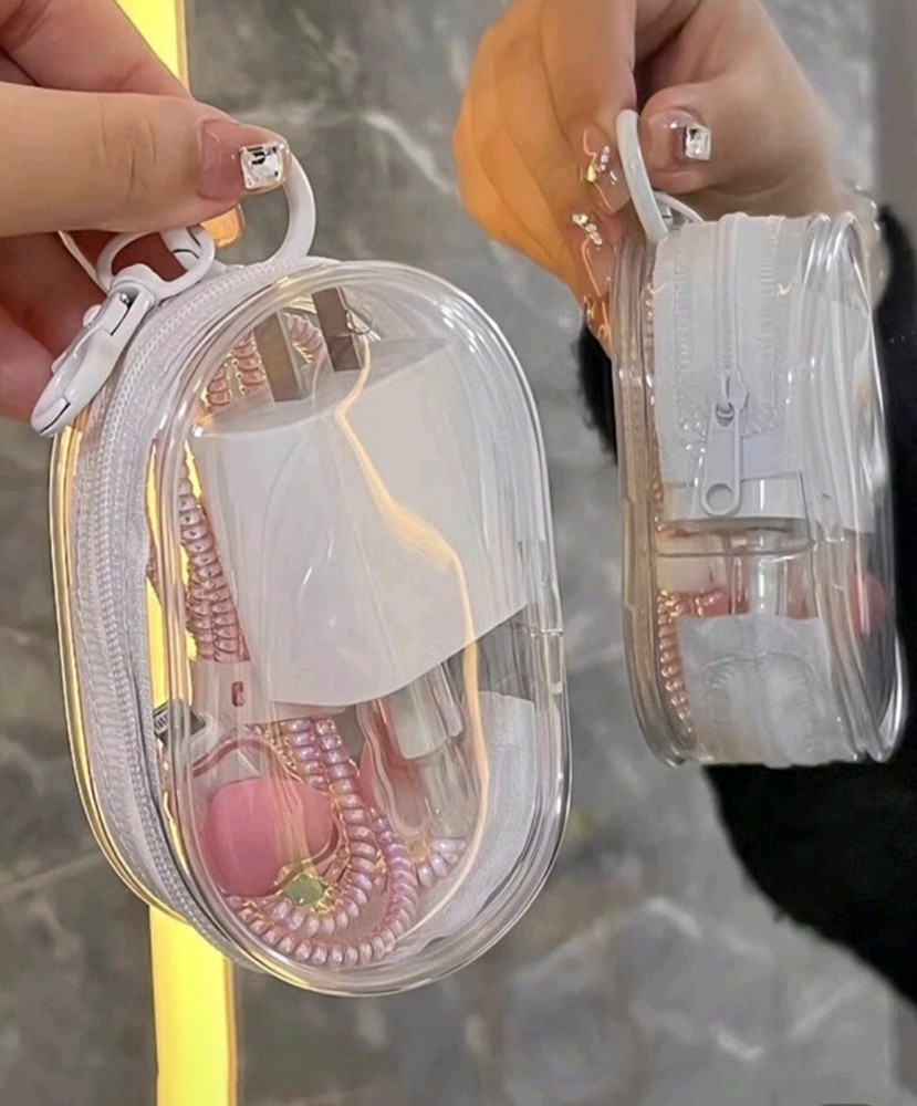 1pc Creative Transparent Multifunctional Storage Bag, Portable & Versatile WHITE