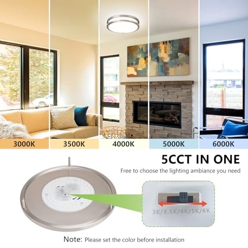 Flush Mount Ceiling Light - Pack4W 10 Inch 2 Brushed Nickel