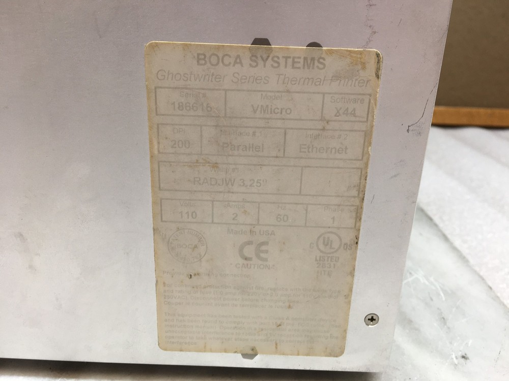 BOCA Systems Ghostwriter Series Thermal Printer X44 Parallel / Ethernet