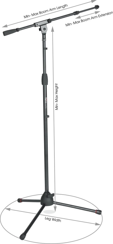 Gator Standard Tripod Mic Stand with Telescoping Boom