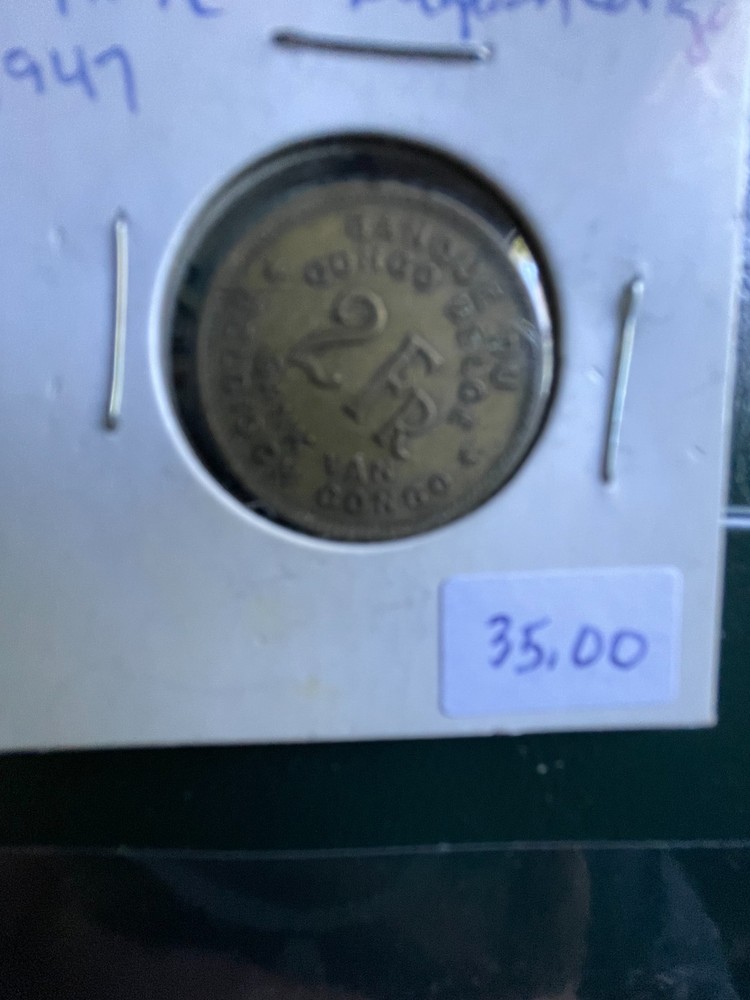 1947 Belgian Congo 2 Franc