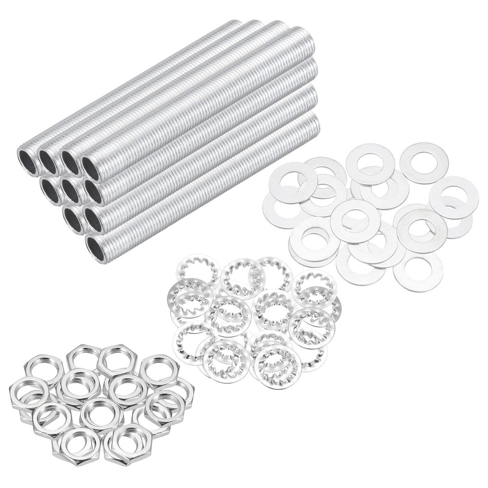 70Pcs 2.8" Lamp Pipe Kit with Nuts Washers 1/8IP Thread Fasteners Assortment