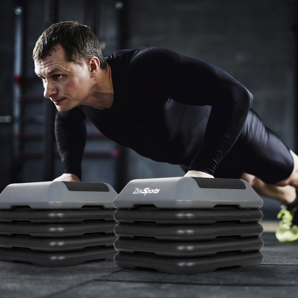 Multi Sizes Vibration Step Aerobic Power Platform with 4 Risers for Exercise GYM