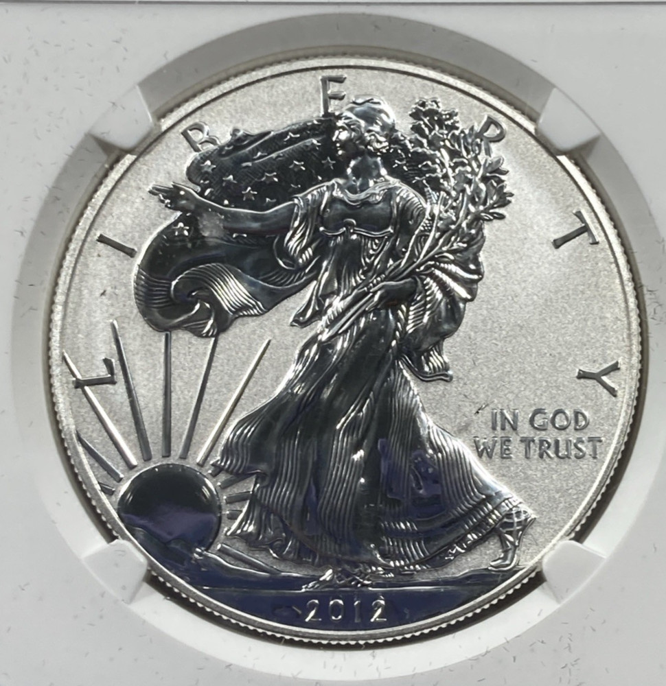 2012 4pc. Silver Eagle 1.00 Set. NGC MS70. All Varieties