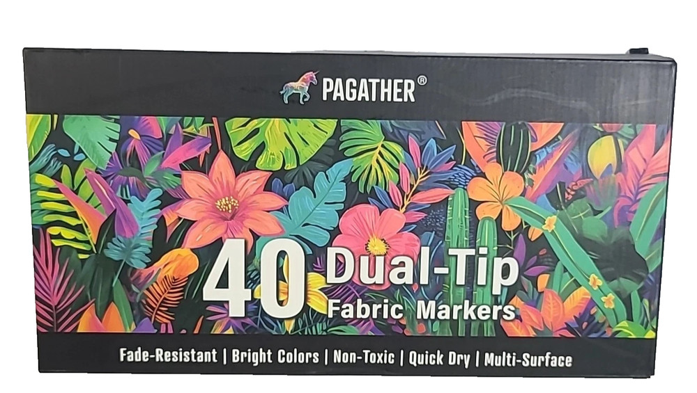 Pagather Dual-Tip Fabric Markers, 40 Count Set